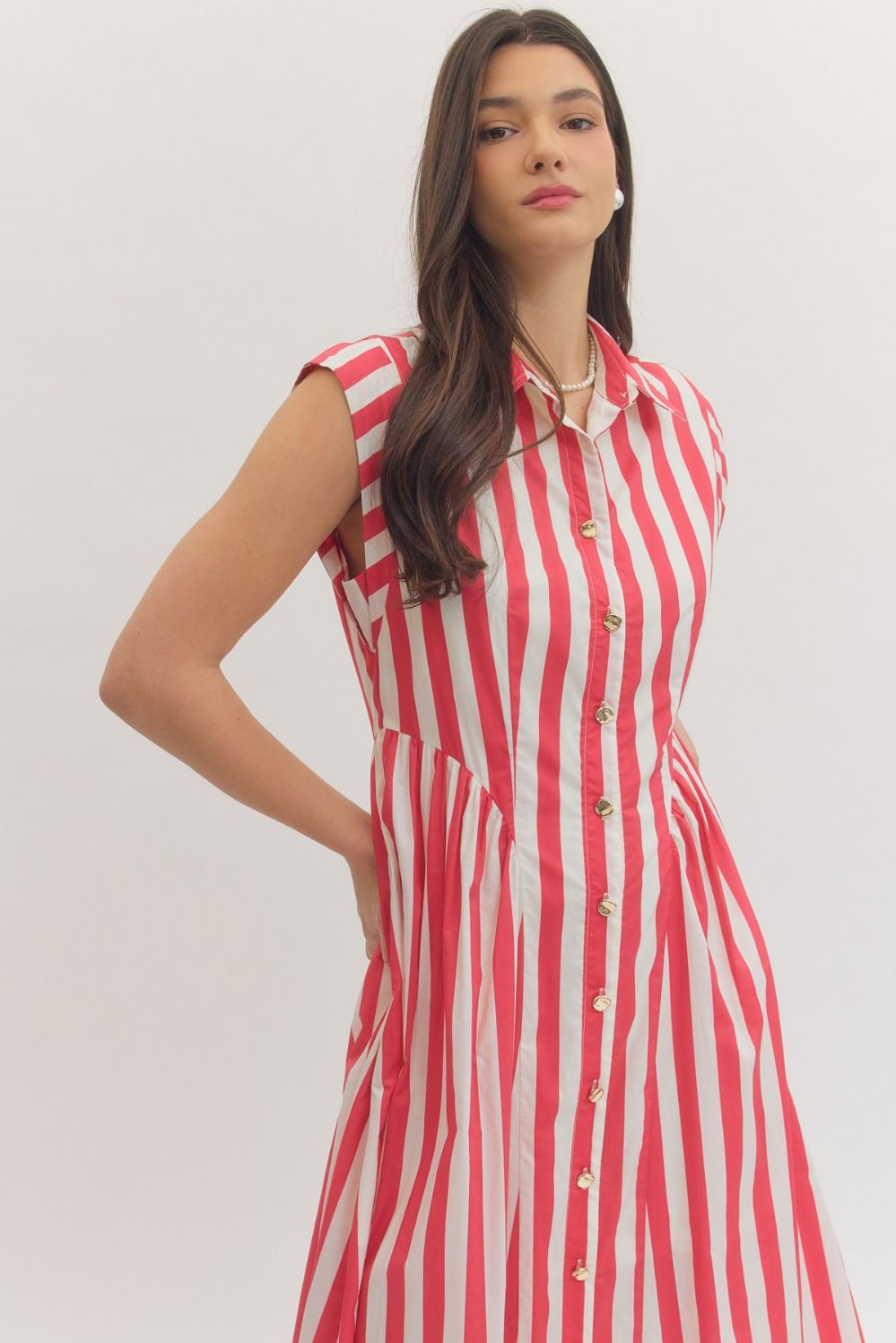 Red Striped Midi