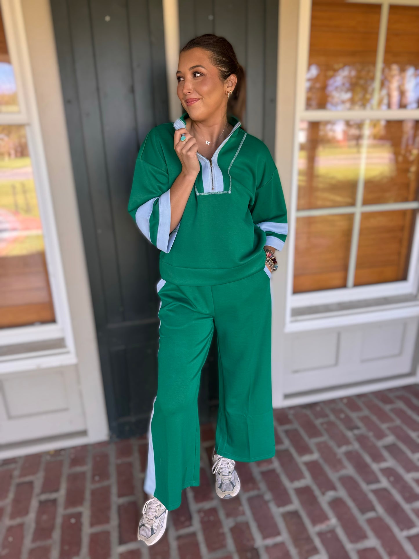 Green Athleisure Pant Set