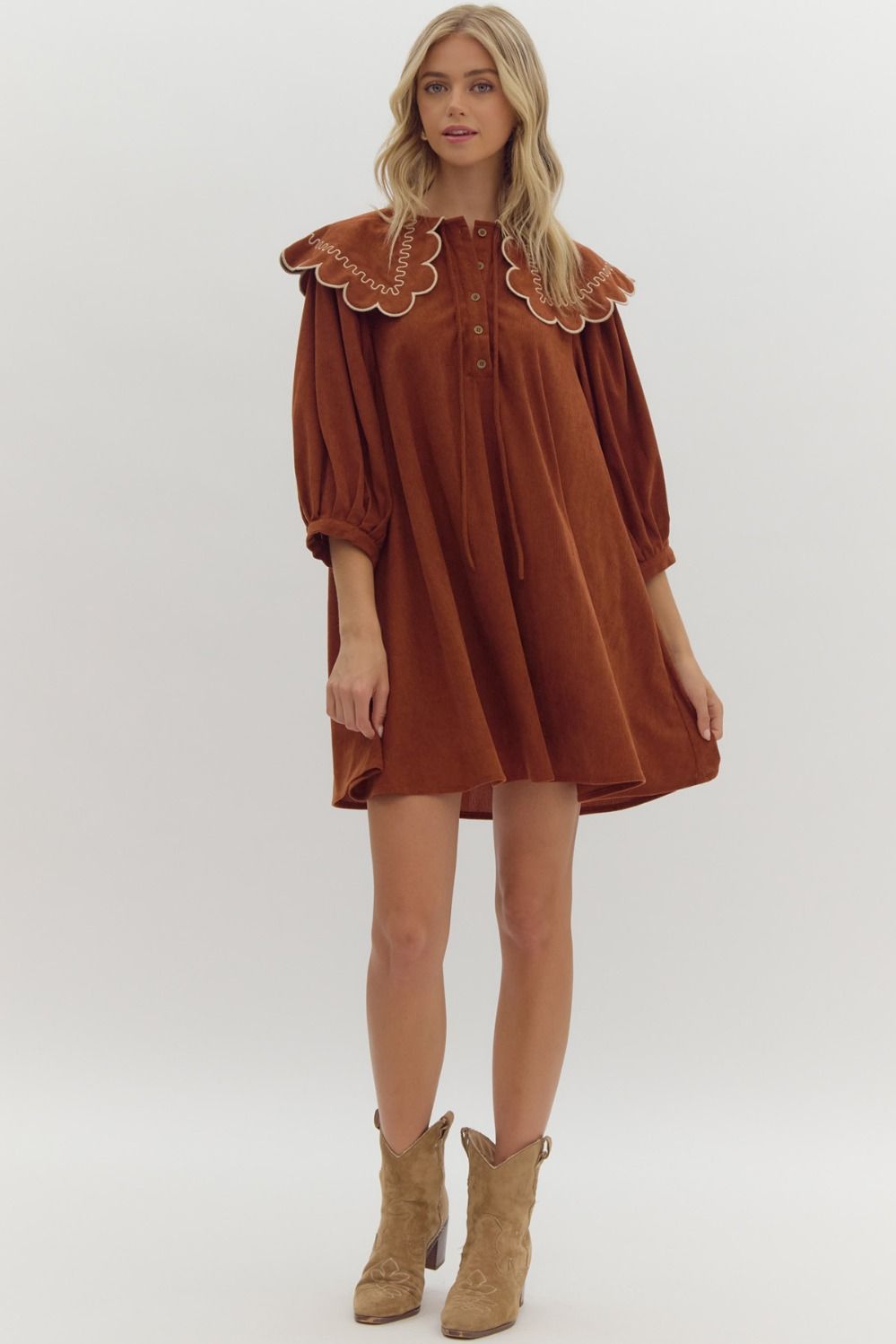 Ginger Oversized Scallop Collar Dress