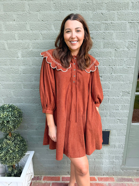 Ginger Oversized Scallop Collar Dress