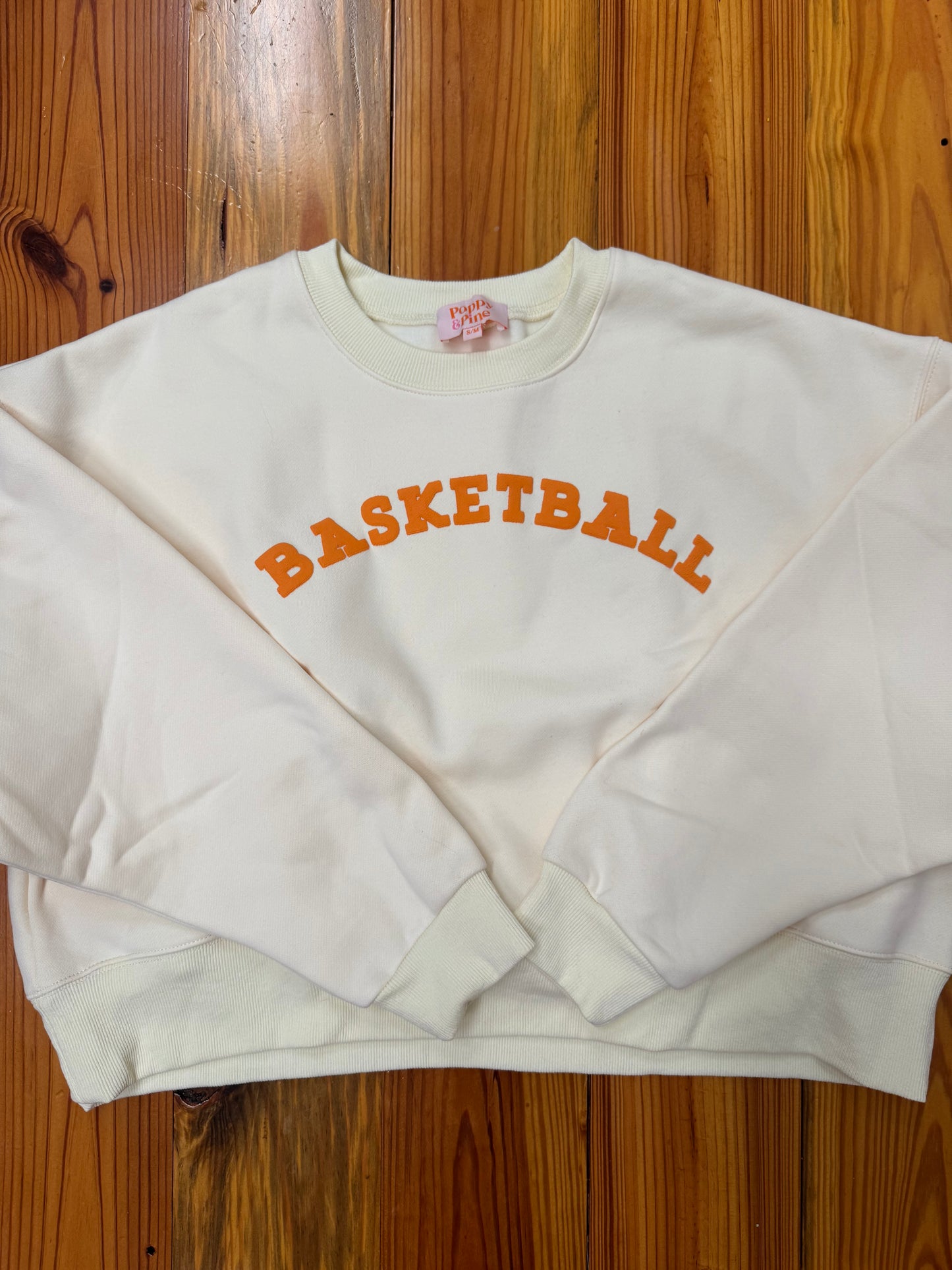 Poppy and Pine Puff Basketball Cropped Sweatshirt