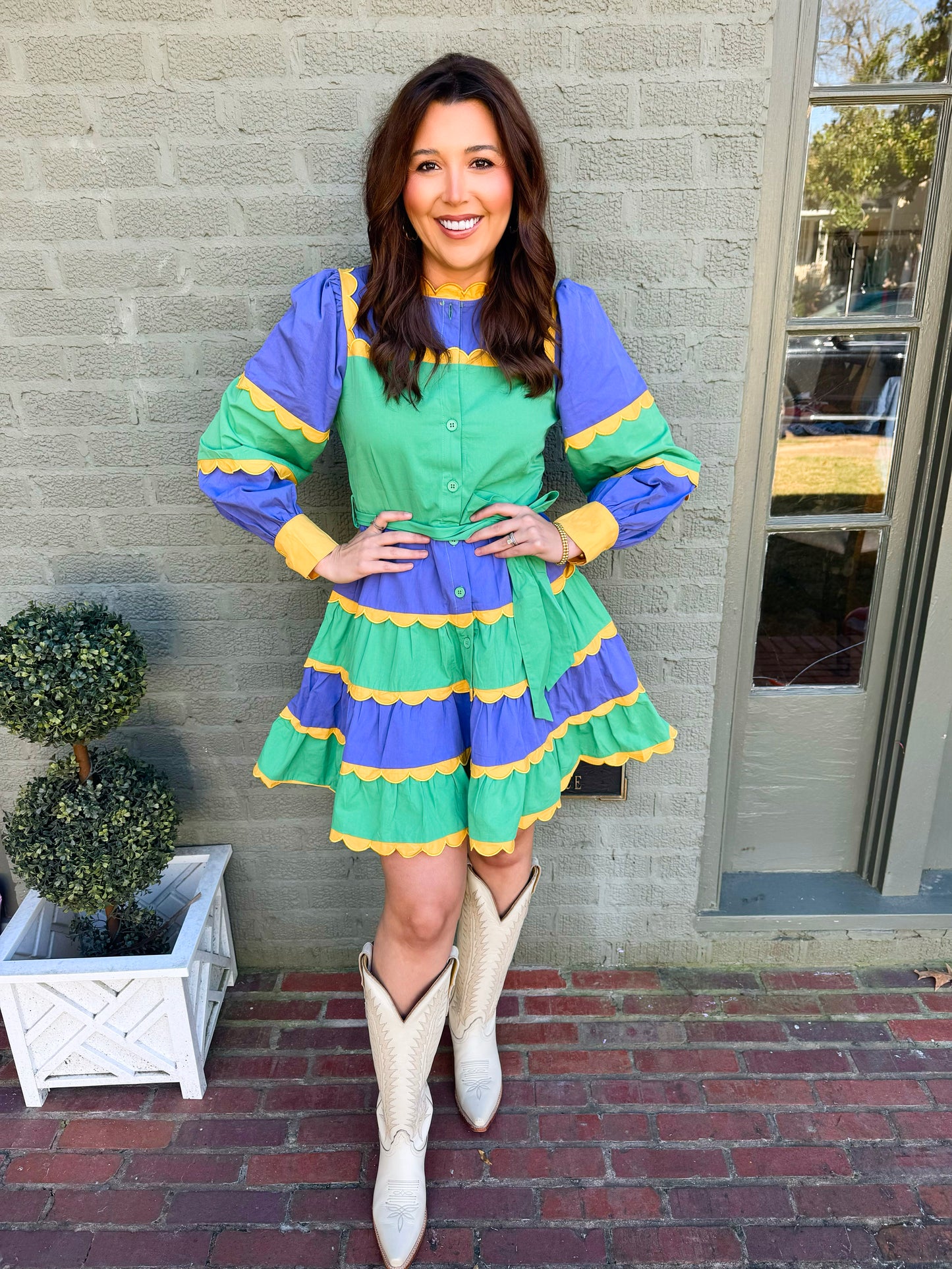 Mardi Gras Ric Rac Ruffle Dress