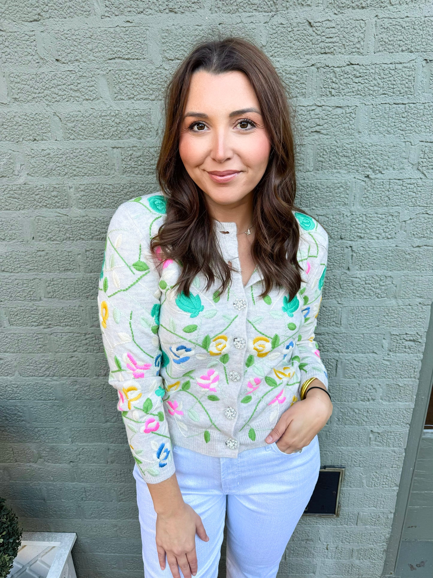 Floral Embroidery Cardigan