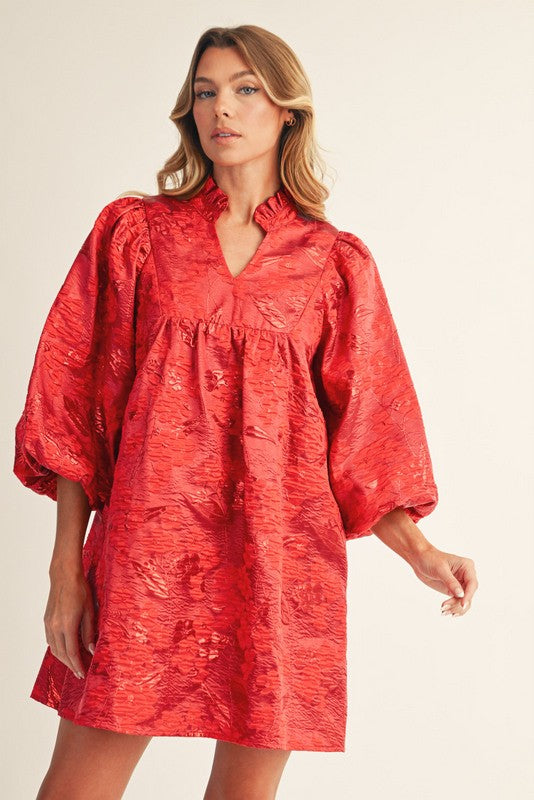 Red Jacquard Dress