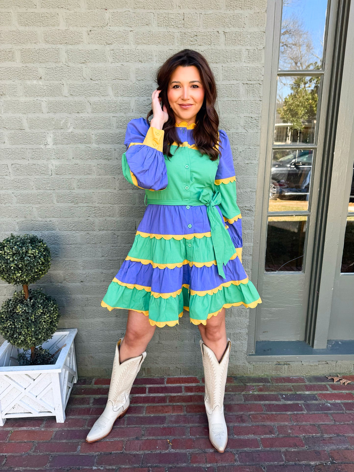 Mardi Gras Ric Rac Ruffle Dress