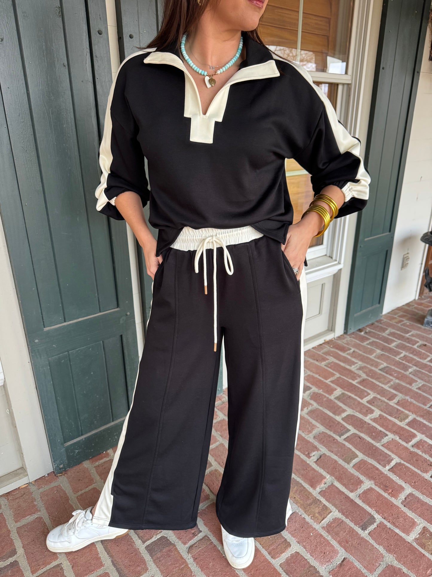 Black Athleisure Pant Set