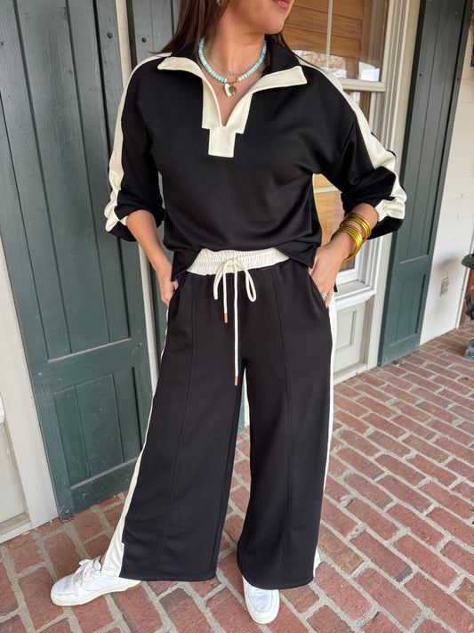 Black Athleisure Pant Set