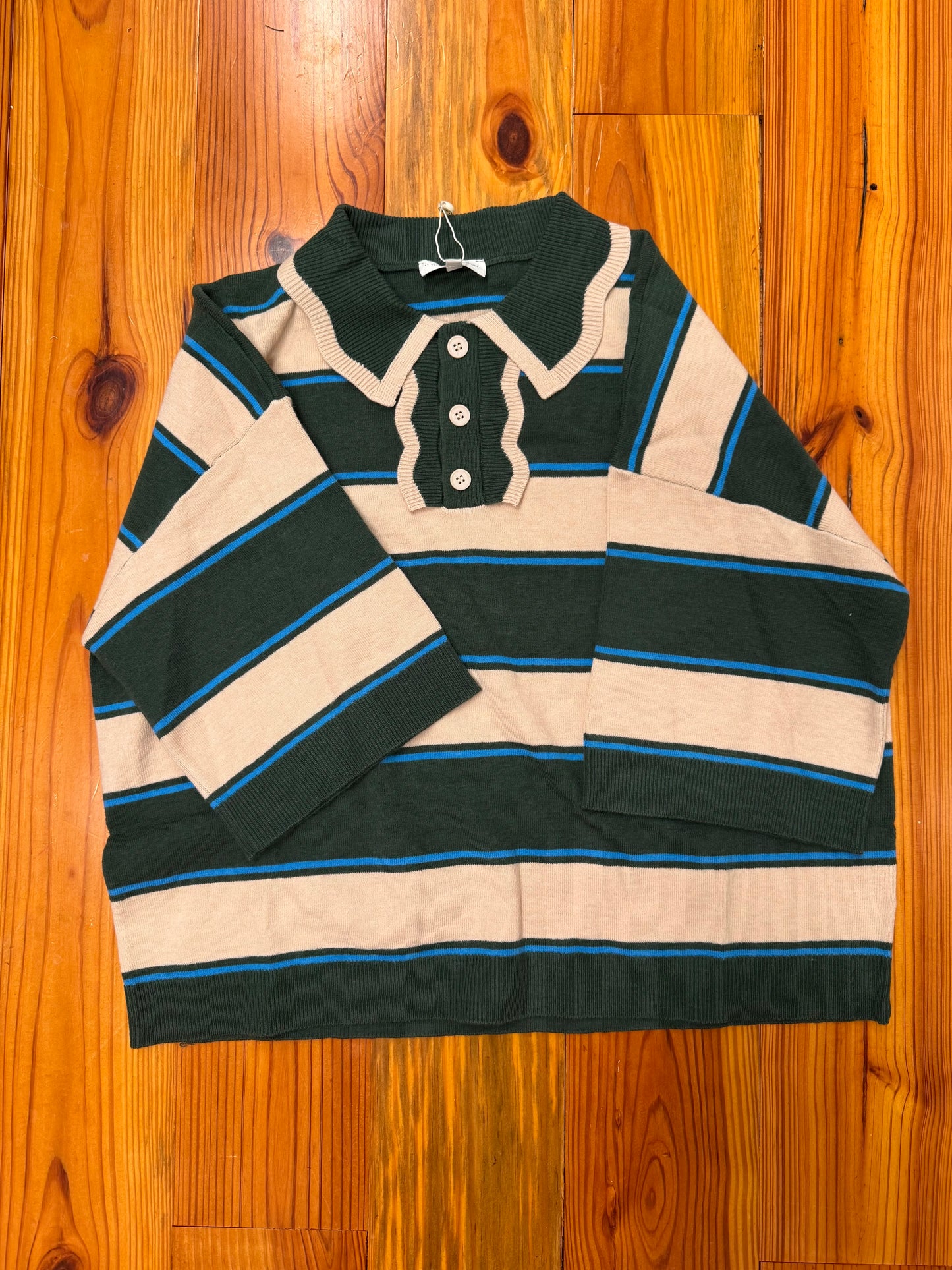 Hunter Green Rugby Stripe Top