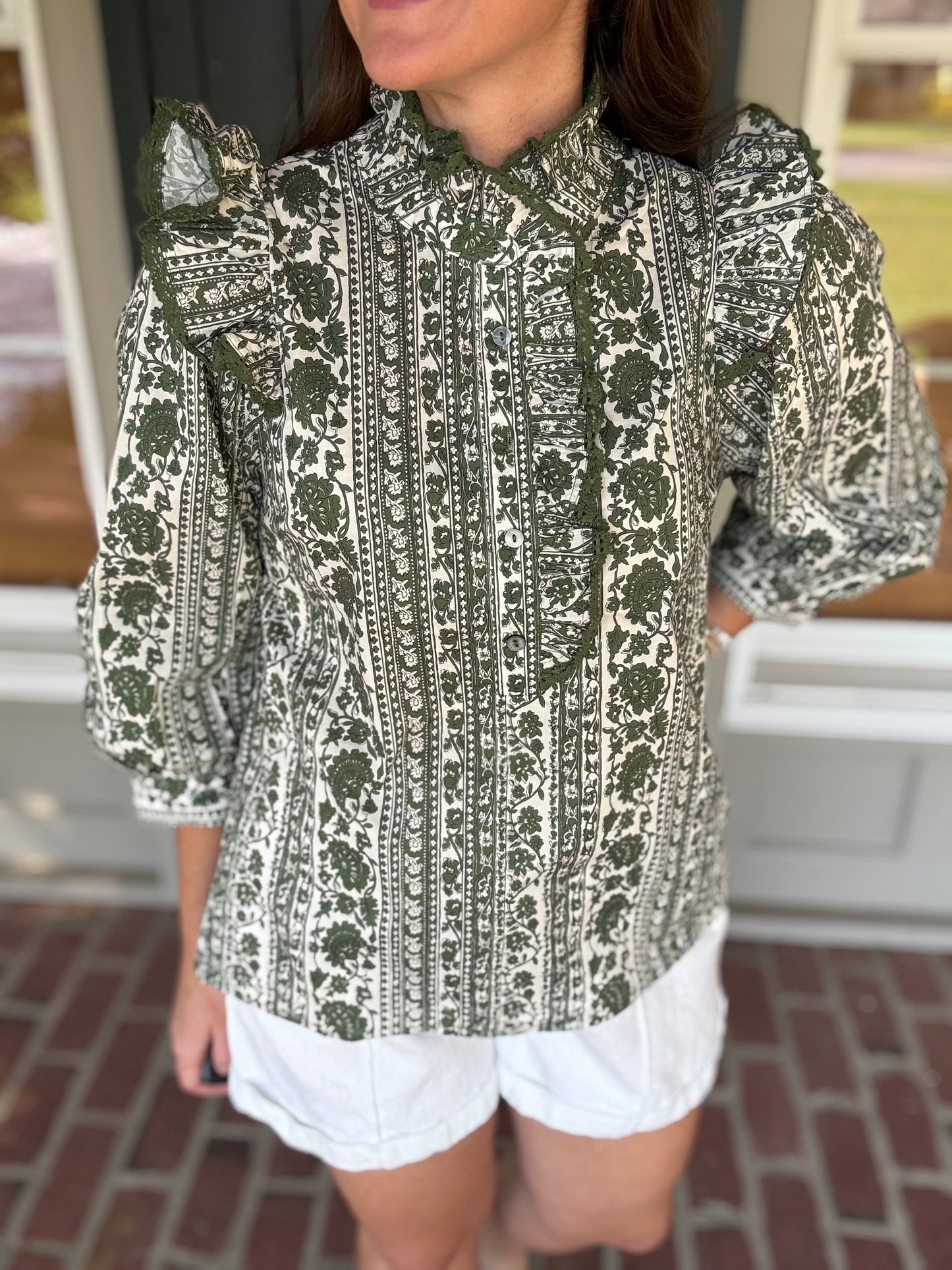 Olive Loveshack Ruffle Top