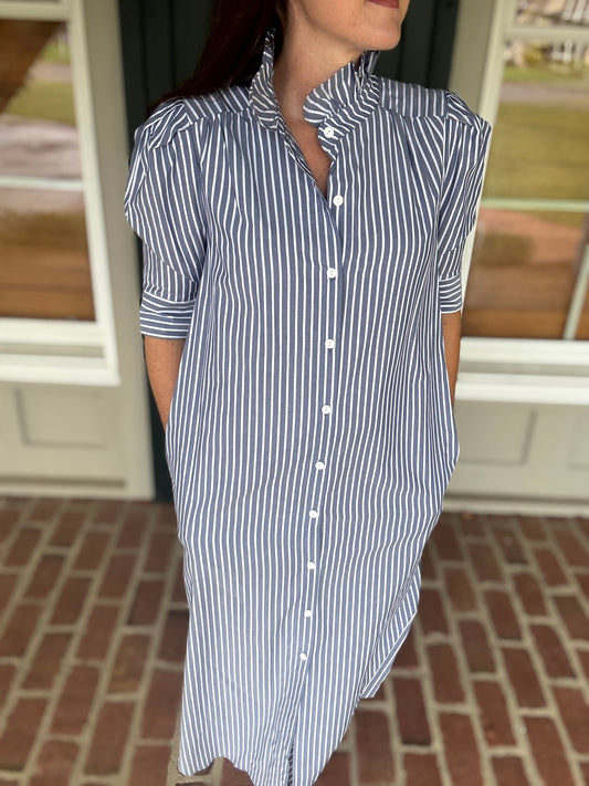 Nina Navy Stripe Dress