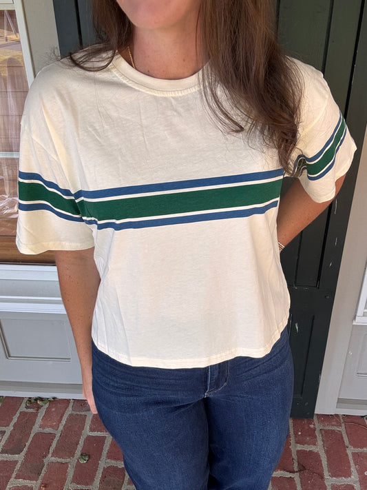 Retro Stripe Boxy Tee