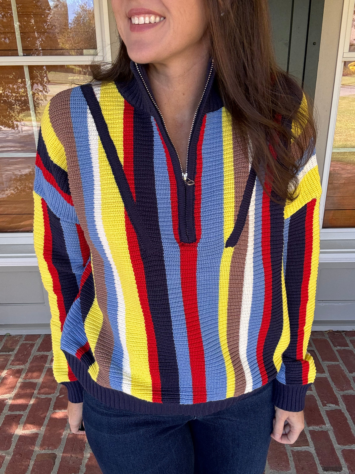 Navy Multi Stripe Sweater